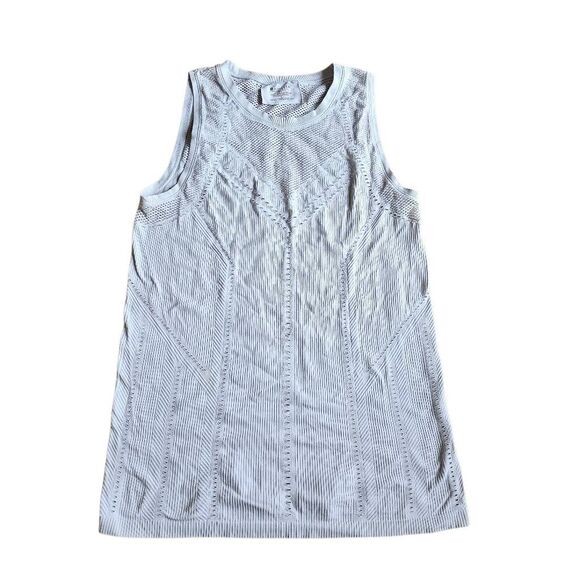 Athleta womens Sz L white tank top laser cut - Picture 1 of 6